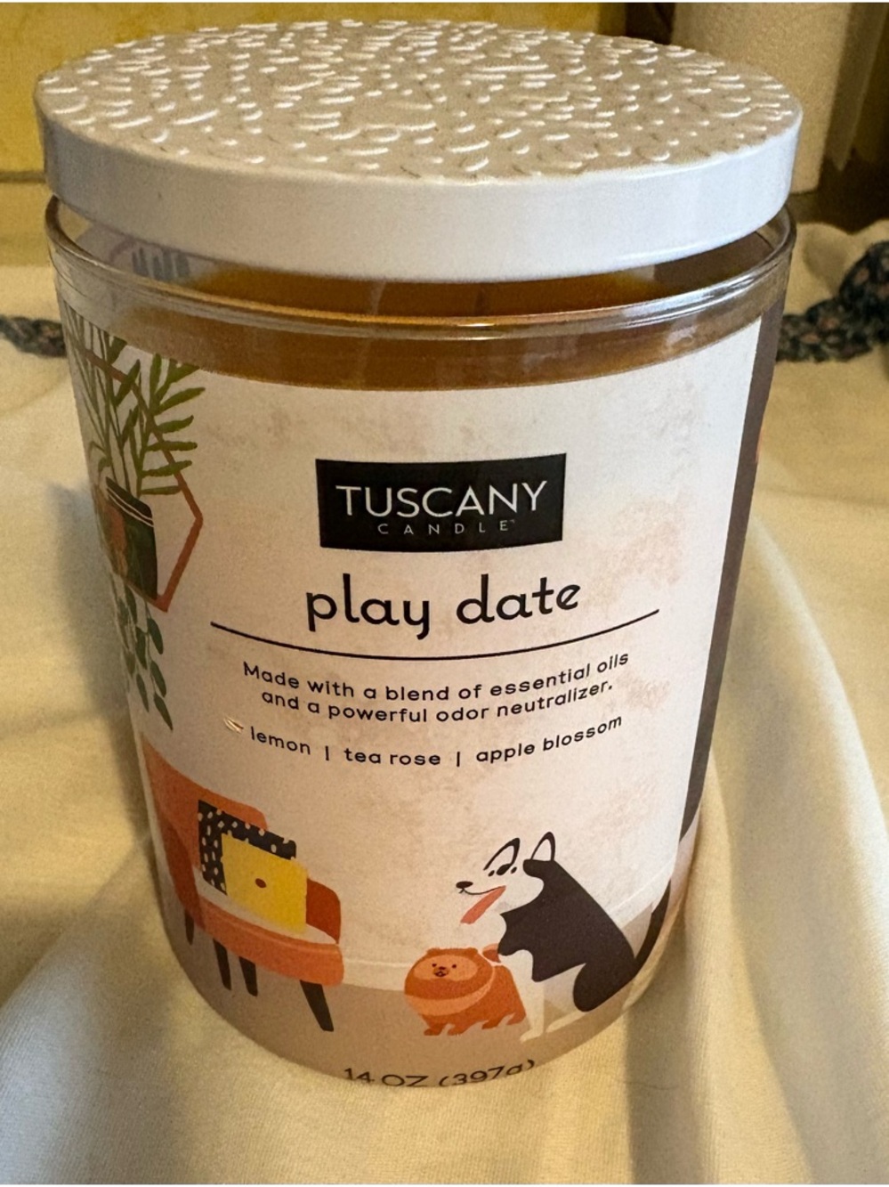 Play Date Scented Jar Candle — White